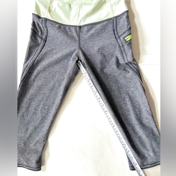 LULULEMON Run a Marathon Crop grey green band pocket size 6 leggings pants - Picture 4 of 8